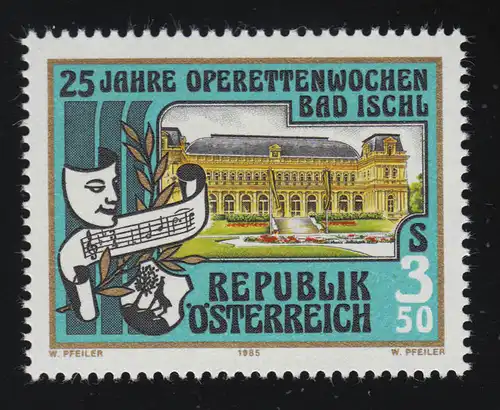 1820 25 ans Opérette Weeks, Bad Ischl, Kurhaus & Emblem, 3.50 S Postfreich **