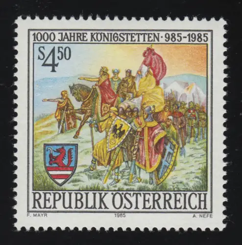 1825 1000 ans de stèques royales, fondation par l'empereur Charles, peinture, 4.50 S **