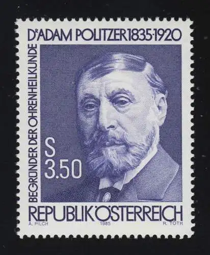 1826 150. Geburtstag, Adam Politzer, Ohrenarzt, 3.50 S, postfrisch **