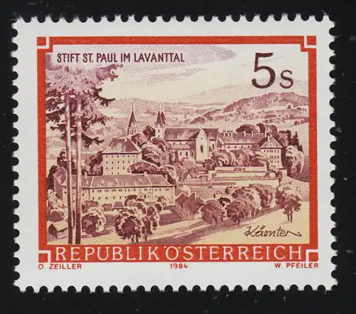 1827 Marque libre: Stylos & Klösters Österreichs, Stift St. Paul Lavanttal, 5 S **