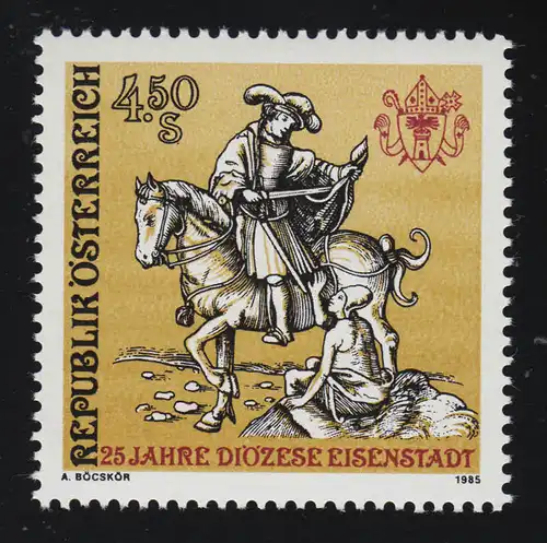 1830 25 ans Diocèse de Eisenstadt, Saint Martin Protecteur,4.50 S post-fraîchissement **