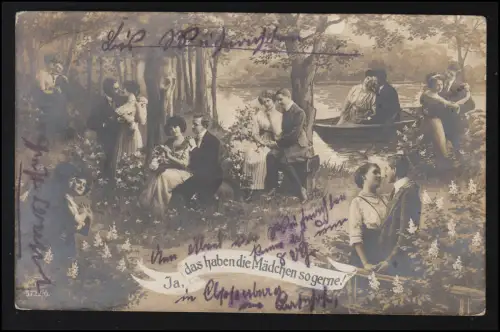 "Ja, das haben die Mädchen so gerne" Romantik Pärchen Tanz Liebe CÖLN Bahnpost 