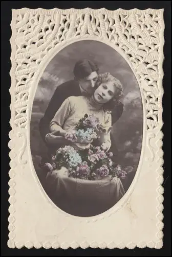 AK Mann tient bien-aimé, avec des fleurs, censure Belgium MOL /ZOUTLEEUW 7.2.18