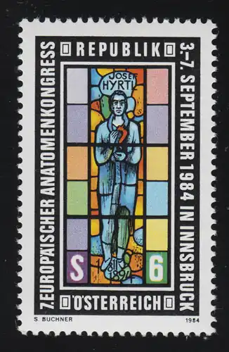 1790 Congrès européen des Aatomiques, Innsbruck, Josef Hyrtl, vitrail 6 p. **