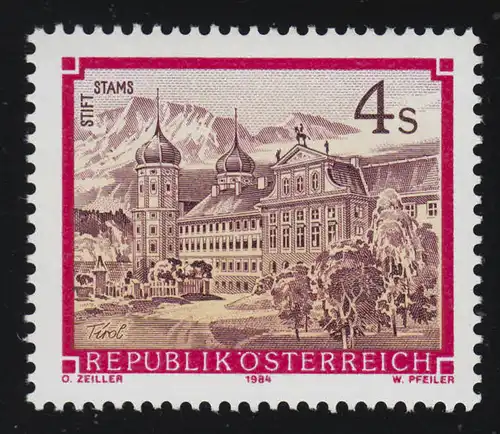 1791 Freimarke: Stifte + Klöster Österreichs, Zisterzienserstift Stams 4 S, **