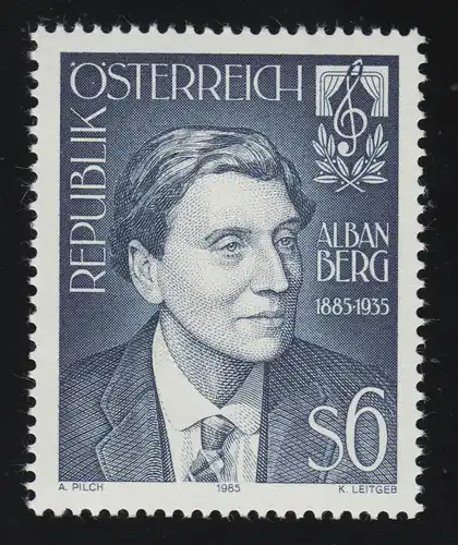 1803 100. Geburtstag, Alban Berg, Komponist, 6 S, postfrisch **
