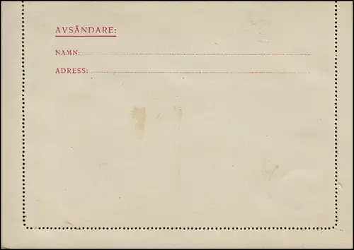Carte postale K 27IW KORTBREV 15 Öre, OREBRO 20.2.1927 vers Göteborg