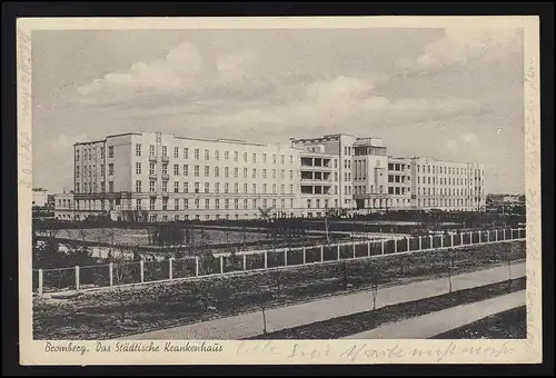 Foto AK Städtisches Krankenhaus BROMBERG Feldpost Reserve Lazarett, 24.7.1940