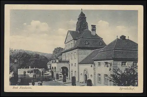 Photo AK No 6626 SPRUDELMOF Centre thermal Art Nouveau BAD NAUHEIM selon BONN 15.4.1918