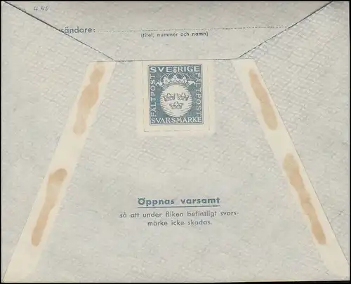 Poste militaire BRETEUR MILITAIRE FÄLTPOST, arrière SwARSMARKE au milieu, **