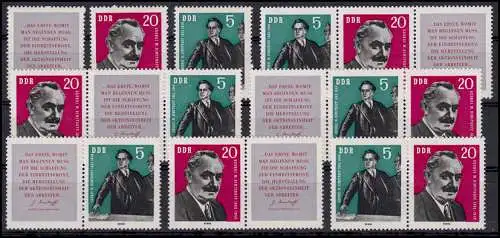 893-894 Dimitrow, 6 Zusammendrucke und 2 Einzelmarken, Set postfrisch **