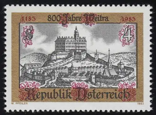 1740 800 Jahre Stadt Weitra, historische Ansicht Weitra, 4 S postfrisch **