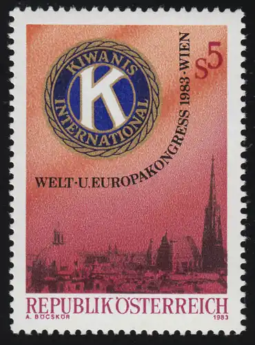 1744 Welt - und Europakongress Kiwanis, Wien, Emblem Stadtansicht Wien, 5 S **