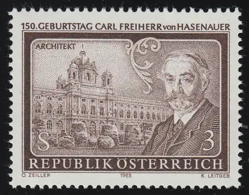 1746 150e anniversaire, Carl Freiherr von Hasenauer, architecte, 3 S, frais de port **