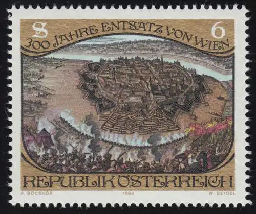 1750 aus Blockausgabe: Jahrestag Sieg über die Türken, Schlacht vor Wien 6 S **