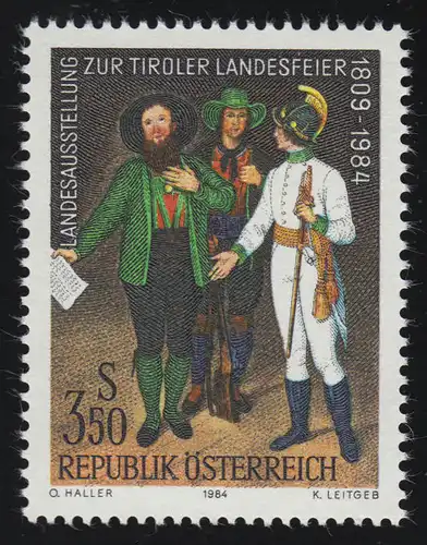 1780 Landesausstellung zur Tiroler Landesfeier, Miliz + Soldat, 3.50 S **