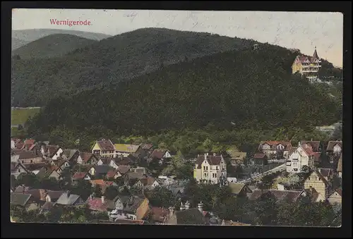 Foto AK R. Lederbogen /Halberstadt, Panorama Stadt Harz, WERNIGERODE 27.11.1916