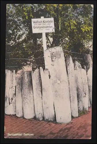 Foto AK Walfisch Kinnladen Nordseebad Marine Feldpost BORKUM Zensur 20.8.15