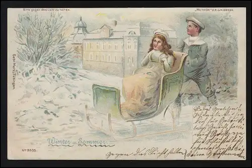 AK Meteor femme, homme, traîneau, INGOLSTADT REGENSBURG 24.1.00