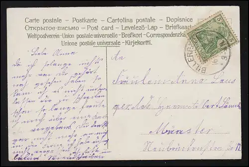 AK "Mots de fidélité" Roses Fleurs Lettres Verset, BILLErbeck 16.1.1906