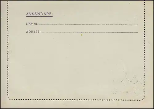Lettre de carte K 26IW KORTBREV 10 Öre avec supplément, HÖÖSER 20.11.29, carte avec bord