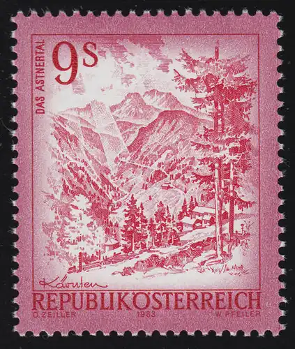 1730 Freimarke: Schönes Österreich, Asten /Kärnten, 9 S, postfrisch **