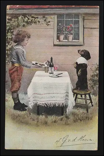 Photo AK Garçon sert son tacle à manger sur plateau, SCHARWOUDE 17.11.06