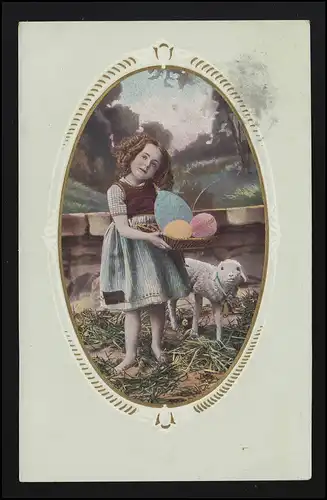 Photo AK Pays-Bas Filles Pâques oeufs Agneau, ZUID SCHAAWOUDE NL 17.11.10