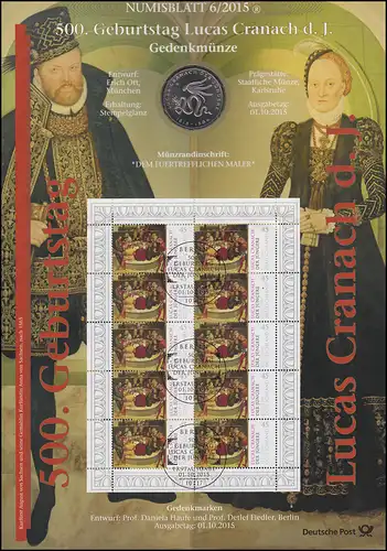 3181 Lucas Cranach le plus jeune - Numisblatt 6/2015