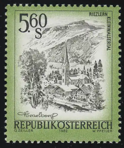 1711 Freitmark: Belle Autriche, Riezler / Kleinwalsertal, 5.60 S **