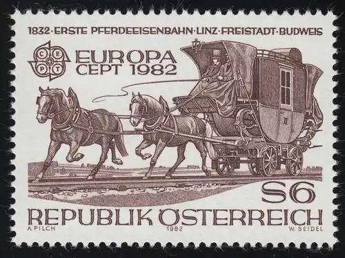 1713 Europa: Historische Ereignisse, Erste Pferdeeisenbahn, 6 S, postfrisch **