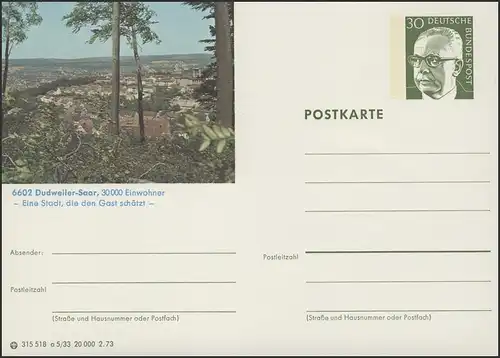 P109-a05/033 6602 Dudweiler-Saar, vue locale **