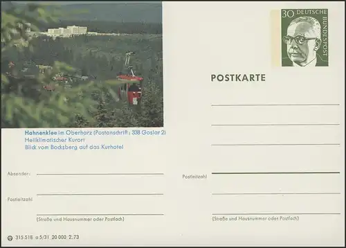 P109-a05/031 Hahnenklee/Hauptharz, Adresse 338 Goslar 2 **