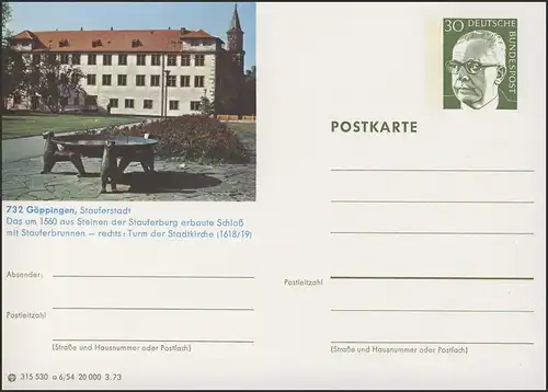 P109-a06/054 732 Göppingen, Schloß mit Stauferbrunnen **