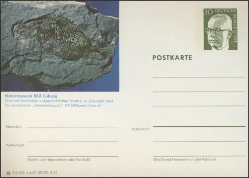 P109-a06/057 Coburg, poisson pétrifié **