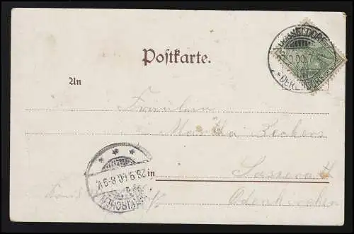 Lyrique AK "Que je sois loin ou pas, je pense à toi" DÜSSELDORF /ODENKIRCHEN 28.9.1900