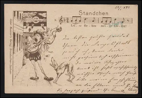 Lyrik AK Ständchen " Leise flehen meine Lieder" Messner Verlag WIEN 23.1.1899