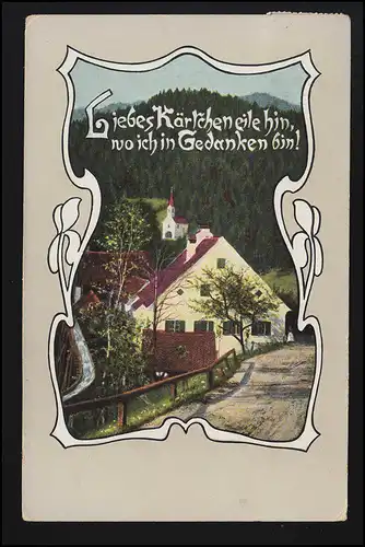 Lyrik AK Liebes Kärlchen eile hin, wo ich in Gedanken bin, Schleswig 13.9.1912