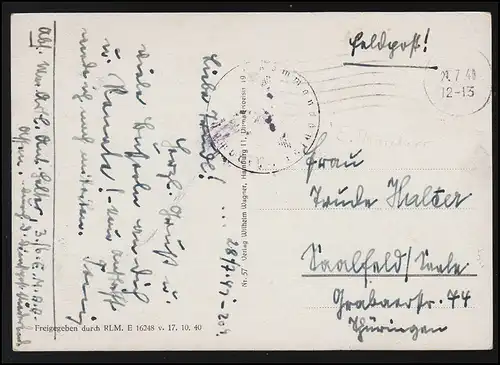 Deutschland Michaeliskirche Bismarck Denkmal HAMBURG Feldpost 29.7.40