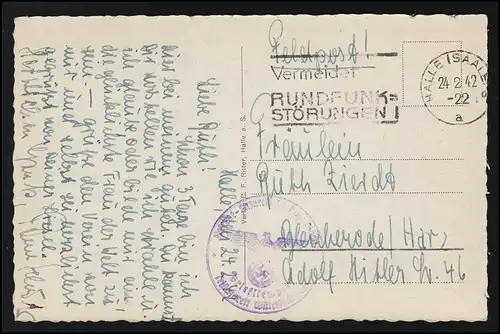 Deutschland Sachsen Rathäuser HALLE (SAALE) nach BLEICHERODE 24.2.42