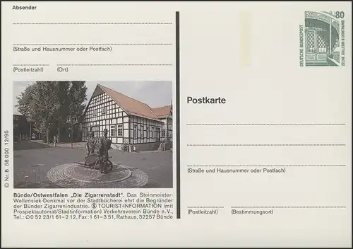 P154II-1995-12/08 Bünde - La ville des cigares, monument Steinmeister-Wellensiek **