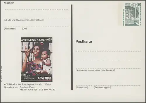 P156Ia-1997/01 Organisation d'aide Adveniat, dons **