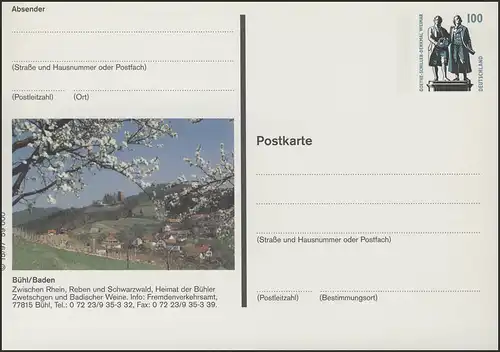 P158I-1997/15 Bühl, Fleur des arbres, Vignoble **