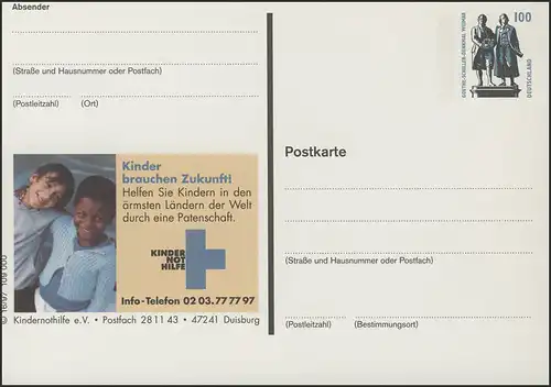 P158I-1997/16 Aide d'urgence pour enfants, appel à don **
