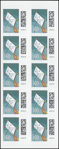 FB 116aI Briefdrachen 160 C., Folienblatt 10x3654, 152304006, Druckerei GDL, **