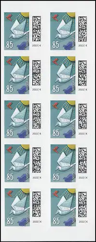 FB 114a Monde des lettres: Pigeon-lettre 85 cent, feuille 10x3652,  **