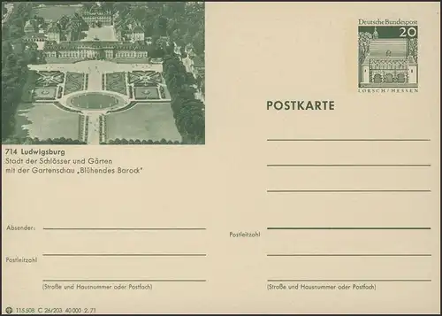 P099-C26/203 714 Ludwigsburg, Château, Garde-sauvegarde "Brill baroque" **