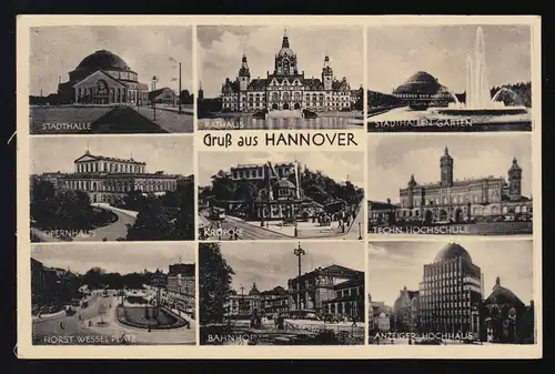 Deutschland HANNOVER Opernhaus, Anzeiger Hochhaus, Rathaus, Feldpost, 3.6.1940
