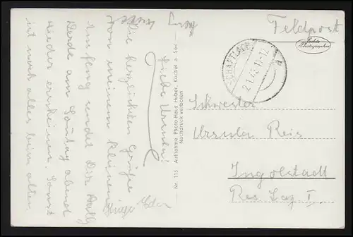 Allemagne Photo Kappler Alm bei GMUND Tegernsee Feldpost ANDSCHLACH 2.1.1943