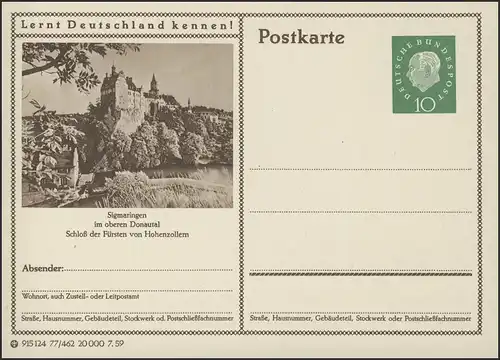 P042-77/462 Sigmaringen, Château de Hohenzollern **